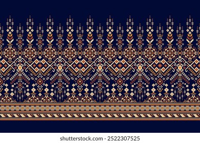 Thai pattern on background,Thai flower pattern,geometric ethnic oriental pattern,Thai sarong,Aztec style,abstract background,vector illustration.design for texture,fabric,clothing,Thai sarong,print.