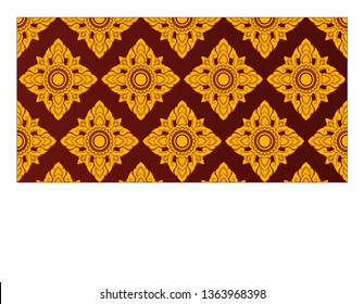 thai pattern, paintings of ancient Thai art that can be found from the literature walls in Buddhist art, Thai art