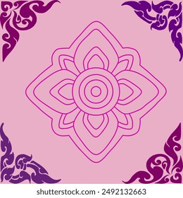 Abstractas sin fisuras geométrico gráfico acuarela pastel impresión patrón gráfico Vector gráfico étnico simple Plantilla Fondo de pantalla tailandés patrón rosa