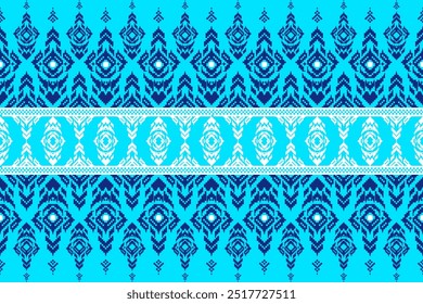 Thai pattern Pixel concept, floral abstract ethnic Geometry Thai Design, for Thai textile fashion or carpet