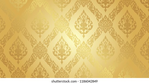 Thai Pattern pure gold background