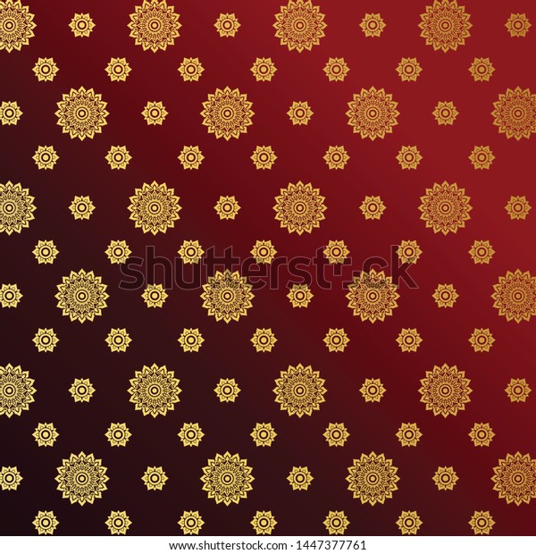 Thai Pattern Red Background Vector Stock Vector (Royalty Free ...