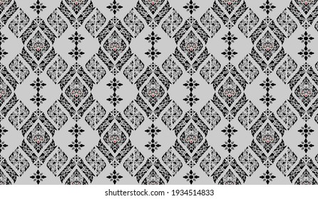 THAI pattern seamless background , LINE THAI (Dark tone)