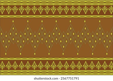 thai pattern seamless, red and gold Thai background, thai pattern temple, gold Thai art, Buddhism temple element, and background pattern decoration motifs for pillar pattern.