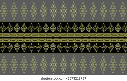 thai pattern seamless, red and gold Thai background, thai pattern temple, gold Thai art, Buddhism temple element, and background pattern decoration motifs for pillar pattern.