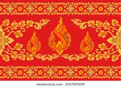 padrão tailandês. sem emenda, étnico tradicional, padrão tailandês, padrão de tecido para têxteis, tapetes, papel de parede, roupas, sarong, batik, wrap, bordados, impressão, plano de fundo, capa, ilustração vetorial
