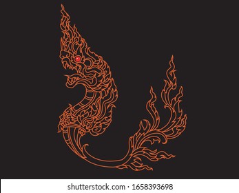 Thai pattern serpent vector illustration