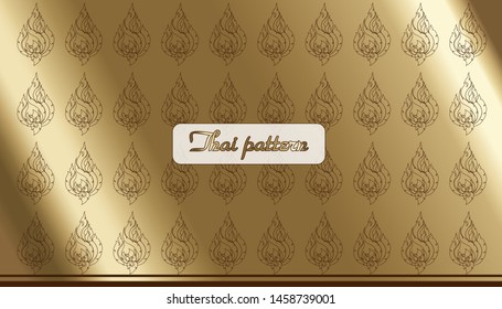 Thai Pattern supreme gold background. Vector illustration