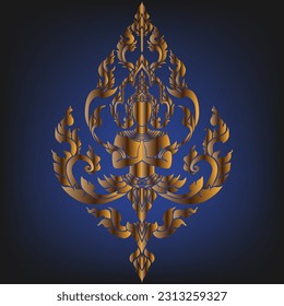 Thai pattern, Thep Phanom pattern, illustration, pattern design ancient art retro graphic ornament decorative pattern wallpaper