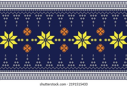 Thai pattern from traditional silk blue