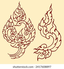 Thai pattern vector for card, decoration, illustration