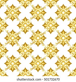 Thai pattern vintage retro gold background vector
