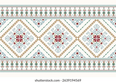 Thai pattern,geometric ethnic floral pattern background,geometric oriental pattern traditional,Aztec style,abstract background,vector illustration.design for texture,fabric,clothing,decoration,print.