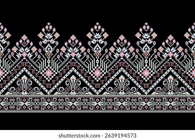 Thai pattern,geometric ethnic floral pattern background,geometric oriental pattern traditional,Aztec style,abstract background,vector illustration.design for texture,fabric,clothing,decoration,print.