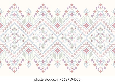 Thai pattern,geometric ethnic floral pattern background,geometric oriental pattern traditional,Aztec style,abstract background,vector illustration.design for texture,fabric,clothing,decoration,print.