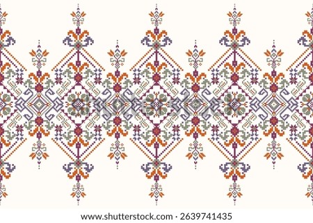 Thai pattern,geometric ethnic floral pattern background,geometric oriental pattern traditional,Aztec style,abstract background,vector illustration.design for texture,fabric,clothing,decoration,print,scarf.