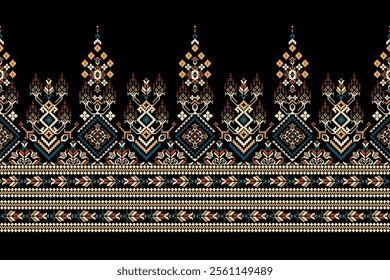 Thai pattern,geometric Thai floral pattern,geometric ethnic oriental pattern traditional,vector illustration,Aztec style,abstract background.design for texture,fabric,clothing,decoration,print,sarong.