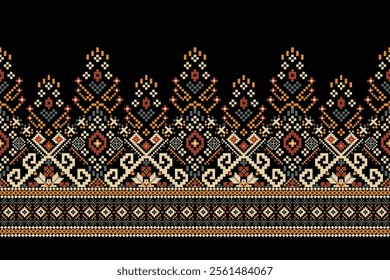 Thai pattern,geometric Thai floral pattern,geometric ethnic oriental pattern traditional,vector illustration,Aztec style,abstract background.design for texture,fabric,clothing,decoration,print,sarong.