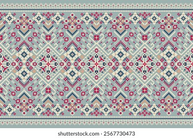 Thai pattern,Thai floral pattern,Thai geometric ethnic pattern,geometric oriental embroidery,Aztec style,abstract background,vector illustration.design for texture,fabric,clothing,decoration,print.
