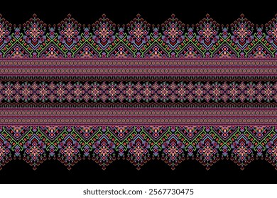 Thai pattern,Thai floral pattern,Thai geometric ethnic pattern,geometric oriental embroidery,Aztec style,abstract background,vector illustration.design for texture,fabric,clothing,decoration,print.