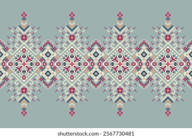 Thai pattern,Thai floral pattern,Thai geometric ethnic pattern,geometric oriental embroidery,Aztec style,abstract background,vector illustration.design for texture,fabric,clothing,decoration,print.