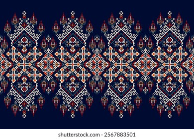 Thai pattern,Thai floral pattern,Thai geometric ethnic pattern,geometric oriental embroidery,Aztec style,abstract background,vector illustration.design for texture,fabric,clothing,decoration,print.