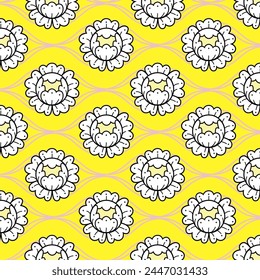 Thai Pattern,Thai Style Flower Puttan Pattern, Color Background, Wallpaper, Thai ornament.