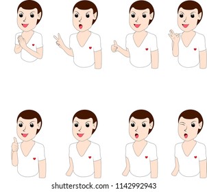 Thai people in any attitude present in cartoon vector style