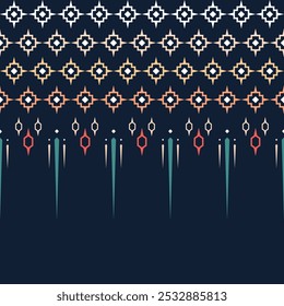 Thailändisches Pixel modernes gemischtes blaues Muster