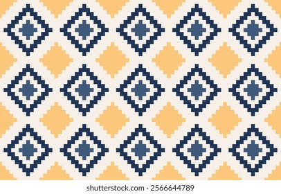 Thai pixel pattern. Abstract seamless pattern.Simple modern background. Repeat geometric design.pixel pattern with Nordic snowflakes for winter hats, ugly sweaters, jumpers. wallpapper