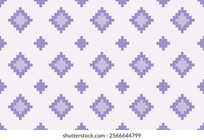 Thai pixel pattern. Abstract seamless pattern.Simple modern background. Repeat geometric design.pixel pattern with Nordic snowflakes for winter hats, ugly sweaters, jumpers. wallpapper