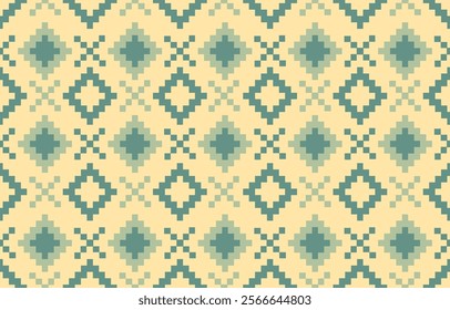 Thai pixel pattern. Abstract seamless pattern.Simple modern background. Repeat geometric design.pixel pattern with Nordic snowflakes for winter hats, ugly sweaters, jumpers. wallpapper