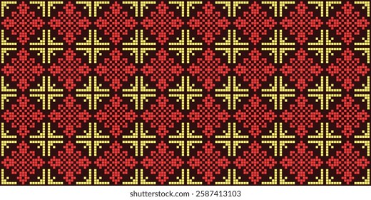 Thai pixel pattern. Abstract seamless pattern with EPS 10. Simple modern background texture. Repeat geo design