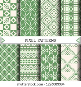 Thai pixel pattern for making fabric textile or web page background.