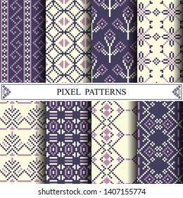 Thai pixel pattern for making fabric textile or web page background.