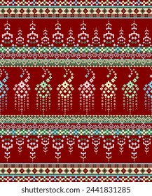 Thai pixel , Thai vintage , pixel cultural , vector , fabric pixel