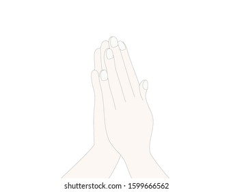 Thai play respect hands sign isolated vector illustration. 