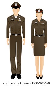 Vector gráfico del uniforme de policía tailandés