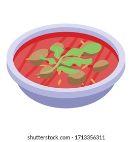 Thai pork soup icon. Isometric of thai pork soup vector icon for web design isolated on white background