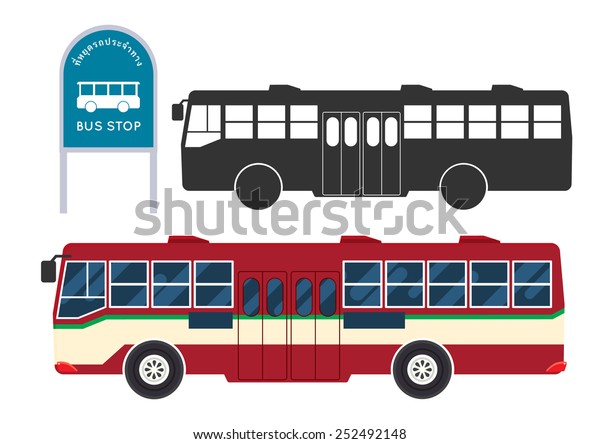 Thai Red Bus Public Transportation Bus のベクター画像素材 ロイヤリティフリー