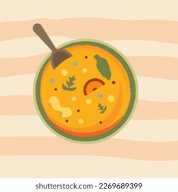 Ilustración del vector del curry rojo tailandés 