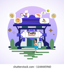 Thai restaurant concept - vector illustration