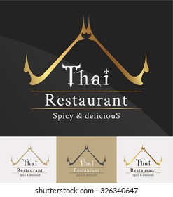 Thai Restaurant Logo Template Design. Thai Art Decoration Element. Vector Illustration