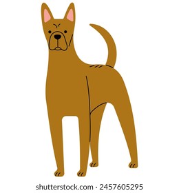 Thai Ridgeback cute on a white background, vector illustration.