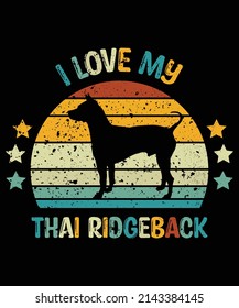Thai Ridgeback silhouette vintage and retro t-shirt design