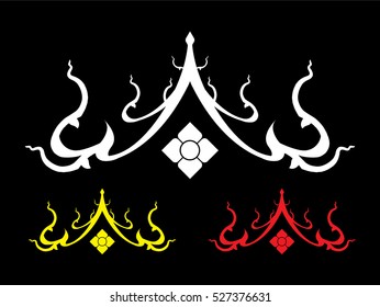 Thai roof icon, logo symbol abstract design, Art decoration element. Vector illustration