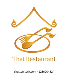 Thai Roof Restaurant Logo Design.