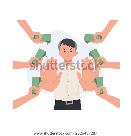 Thai School Child Saying No to Bribery. Anti Corruption. Say No to Corruption
