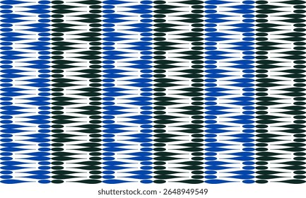 Padrão tailandês sem emenda em azul e preto, Imprimir motivos de borda da tribo, pano ético, tecido, impressão, fita de tom rosa, fundo branco, padrão sem emenda com repetição de ondas azuis como faixa vertical