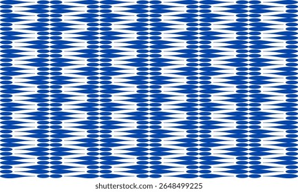 Padrão tailandês sem emenda em branco azul, Imprimir motivos de borda da tribo, pano ético, tecido, impressão, fita de tom rosa, fundo branco, padrão sem emenda com repetição de ondas azuis como faixa vertical
